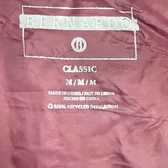 Bernardo Down Jacket Women’s Medium Burgundy Puffer Quilted Packable Lightweight - Picture 4 of 8